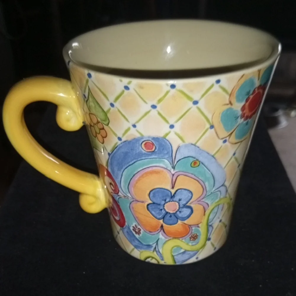 Pfaltzgraff Yellow Floral Ceramic Mug Merisella